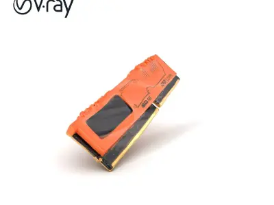 Optimized RAM Stick Sci-fi Model Pack Low-poly 3D model