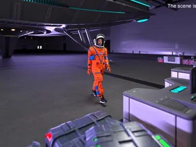  Astronaut in Advanced Crew Escape Space Suit Rigged for Maya 