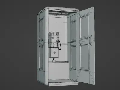 Phonebooth telephone booth Low-poly 3D model