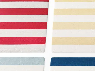 Carpet collection 5 striped rugs 3D model
