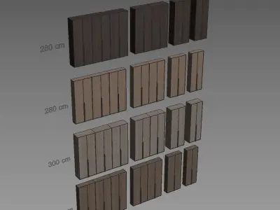 504 cabinet furniture 16 modular wardrobe cupboard 4 colors 3D model