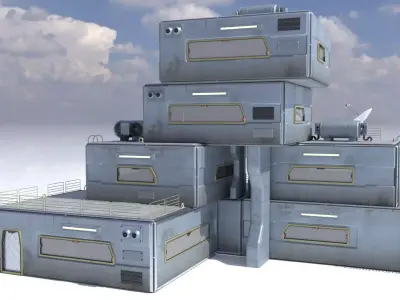 Space Colony Modular Pack Sci-Fi Buildings 3D model