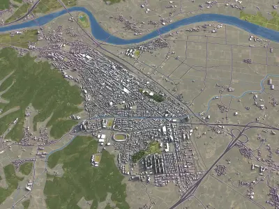 Mungyeong - 3D City Model Low-poly 3D model