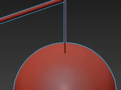 MALAMATA floor lamp with glass ball on top 3D model