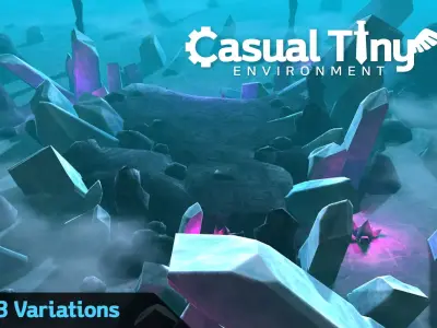 Casual Tiny Environment - Frozen Set Low-poly 3D model