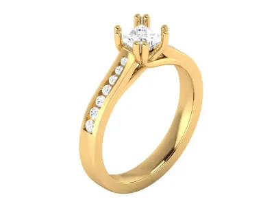 Elegant Ladies Natural Diamond Engagement Ring 3D print model purchase