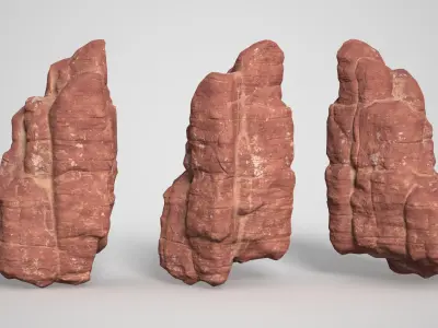 16 Sandstone Columns Desert - 241016 Low-poly 3D model