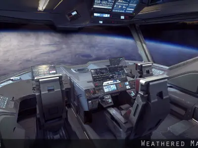 Sci Fi Fighter Cockpit Bridge 6 Low-poly 3D model