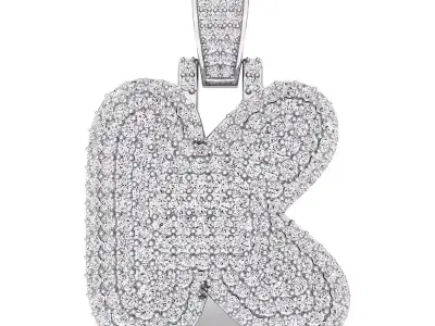 Bubble K Initial Pendant 3D print model