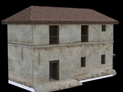 Indian Village House and Street Shop - Medieval Shop - 2 floors 3D model