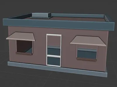 Simple Low Poly Shop Clear Windows Free low-poly 3D model