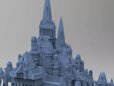 Wizards Master Fortress ocean 2 3D model