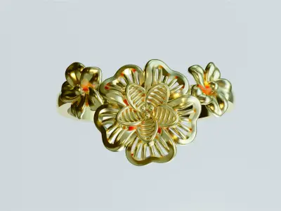 Blossom Ring - Floral jewelry 3D print model