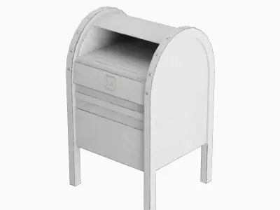 Old Dirty MailBox 05 Low-poly 3D model