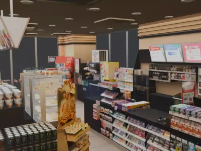 VR store Low-poly 3D model