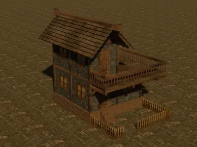 Medieval house seven 16 Low-poly 3D model