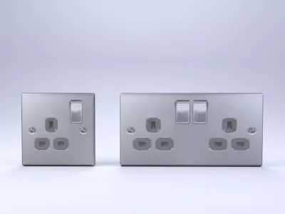 Socket LOW POLY two electrical sockets Low-poly 3D model