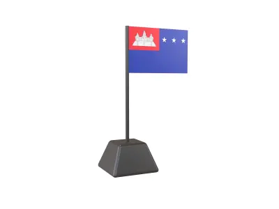Flag of the Khmer Republic 1970 v1 001 Low-poly 3D model