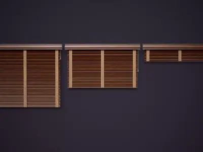 Vintage Wooden Blinds Low-poly 3D model