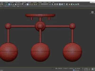 Boca LED Semi Flushmount Low-poly 3D model
