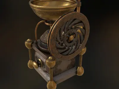 Coffee Grinder Steampunk Low-poly 3D model