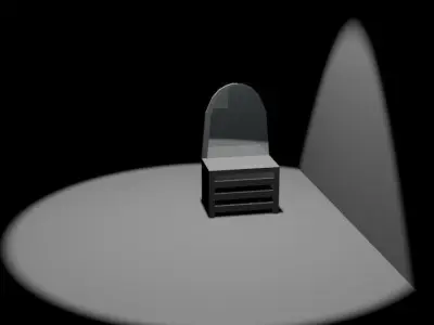 Mirror chair with light shining Free 3D model