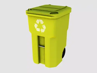 Street trash bin 01 Low-poly 3D model