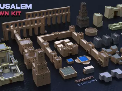 Jerusalem Architecture Pack Low-poly 3D model