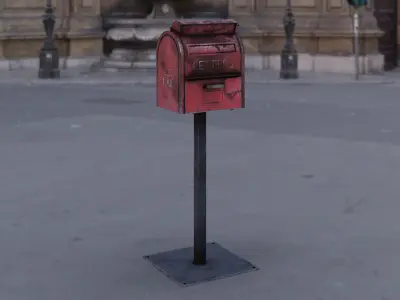 Letter box Low-poly 3D model