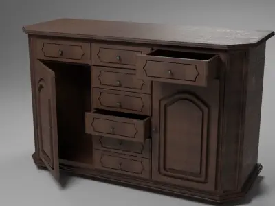 Antique Commode - Vintage 2k Textures 3D model