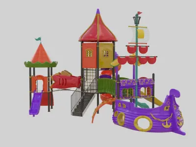 3D Ship Themed Playground Model - 06 3D model