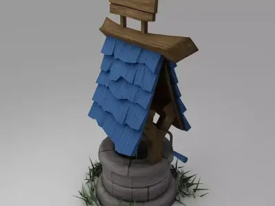 water well 3d model Low-poly 3D model
