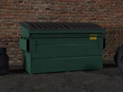 Dumpster trash can Low-poly 3D model buy