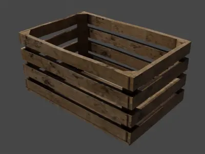 Wooden box game ready Free low-poly 3D model