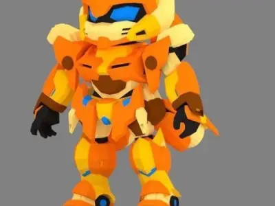  Super Mecha 11 - Casserra of Code Name C43R4 Low-poly 3D model