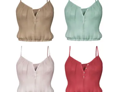 Crop Tank Top Low-poly 3D model