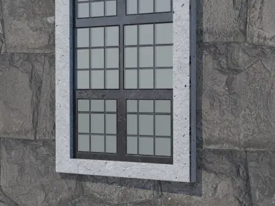 Stained leaded windows Low-poly 3D model