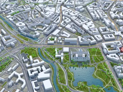 Hanover City Germany Low-poly 3D model