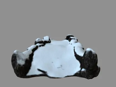 snow old bridge 1 Low-poly 3D model