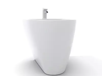 Elegant White Pedestal Sink model pack Low-poly 3D model