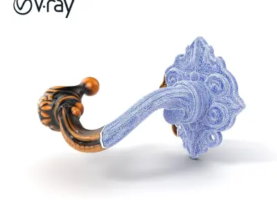 Baroque Style Ornate Door Handle model pack Low-poly 3D model