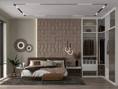 contemporary bedroom 3D model