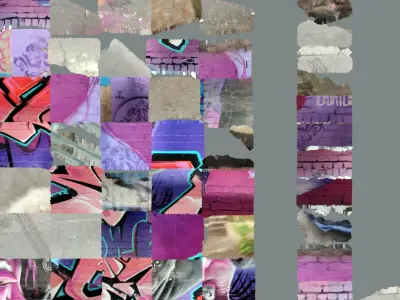 graffiti with face on wall 3D model