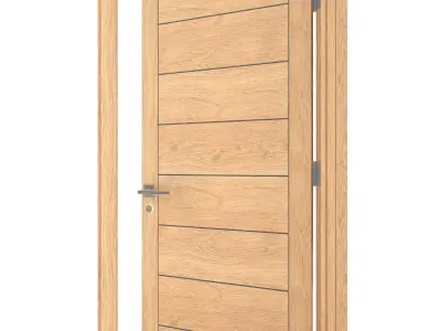 Door-029 door with wooden frame 3D model