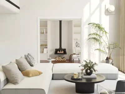 Mid Century interior  Livingroom 3D model