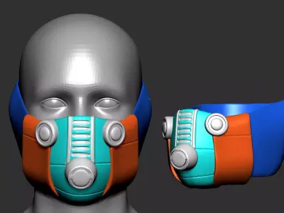 gas mask helmet high poly sculpt 3d printable  3D model purchase