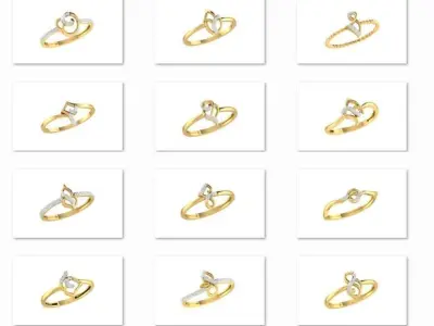 64 - 3DM  STL RING MODEL LESS THAN 2GM LIGHT WT  3D print model