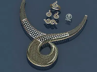 20 PLUS Lightweight Turkey Jewelry Sets CAD Pack   3D print model