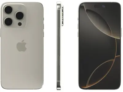 Apple iphone 16 pro natural titanium  3D model