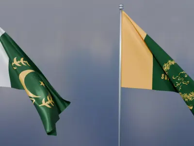President Supreme Court of Pakistan State Flags Pack 3D model